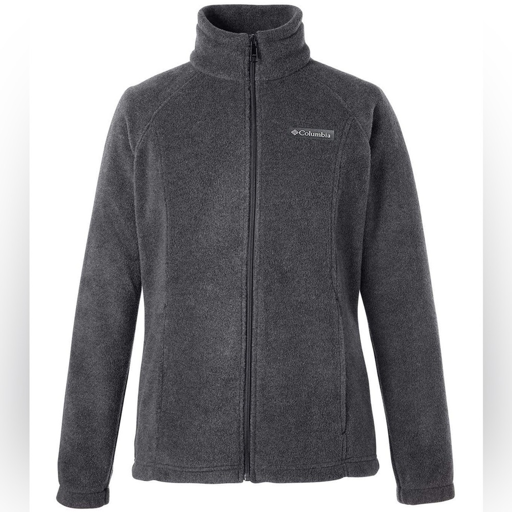 Columbia Heather Charcoal Full-Zip Fleece Jacket